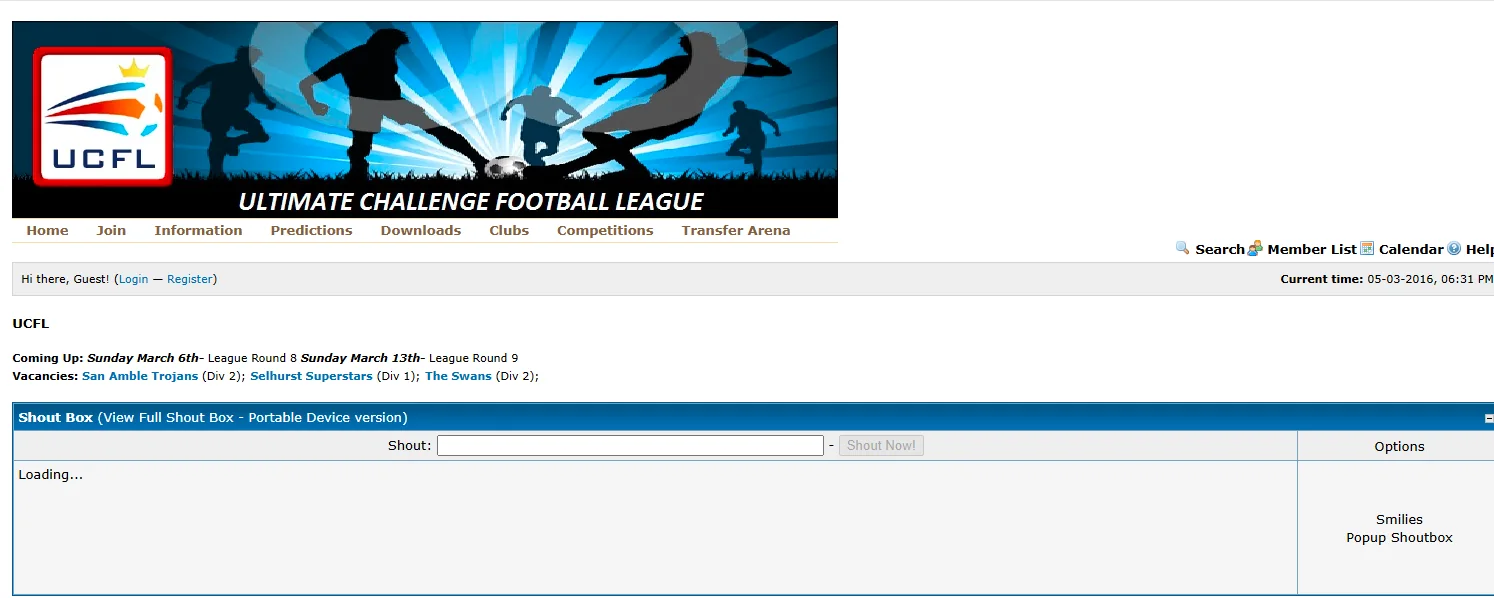 UCFL sister league website